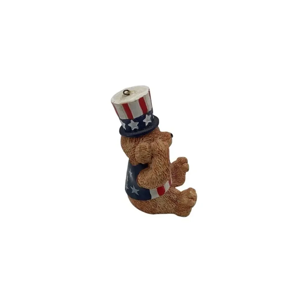 Vintage Patriotic Bear Figurine Uncle Sam 4th of July‎ Decor